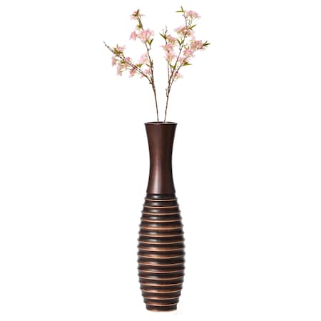 Uniquewise Decorative Conemporary Tall Trumpet Shape Floor Vase, Brown 30 Inch QI004191.S